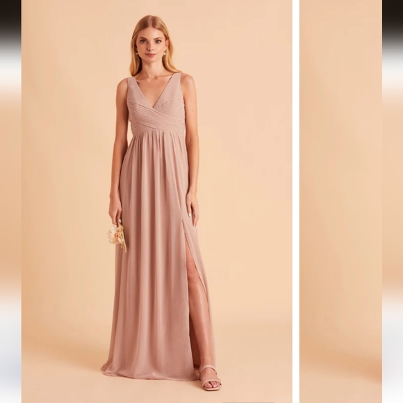 Birdy Grey Laurie Empire Dress Chiffon Taupe- L - Picture 6 of 9